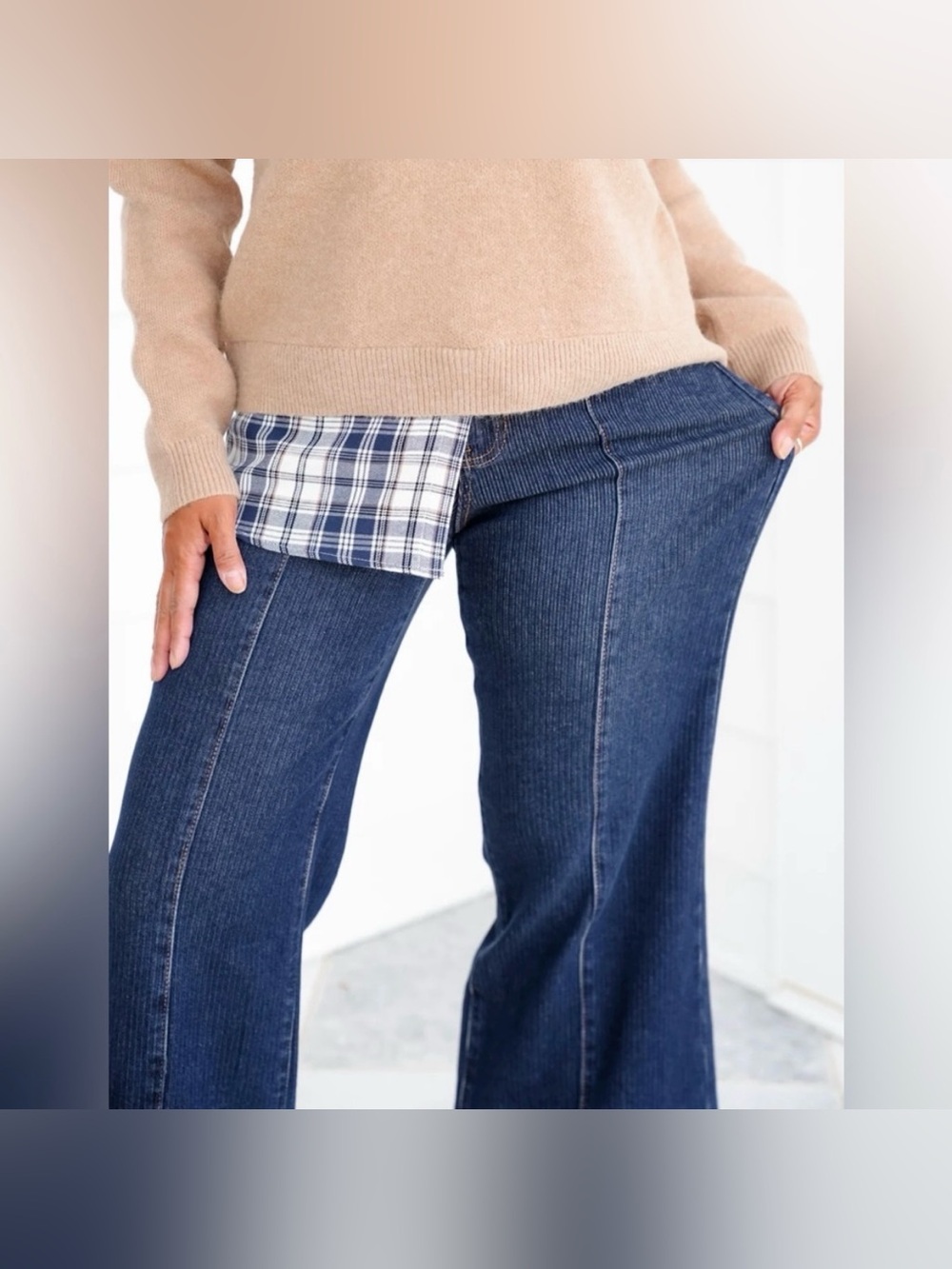 Risen x Freckled Poppy Lane Mid Rise Wide Leg Jeans Size 26 NEW - Picture 3 of 14